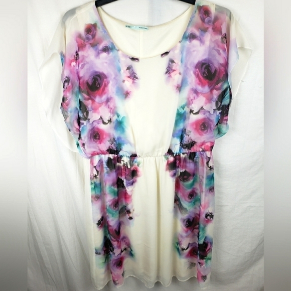Maurices Ivory Multicolored Sleeveless Dress Sz XL - Picture 1 of 9